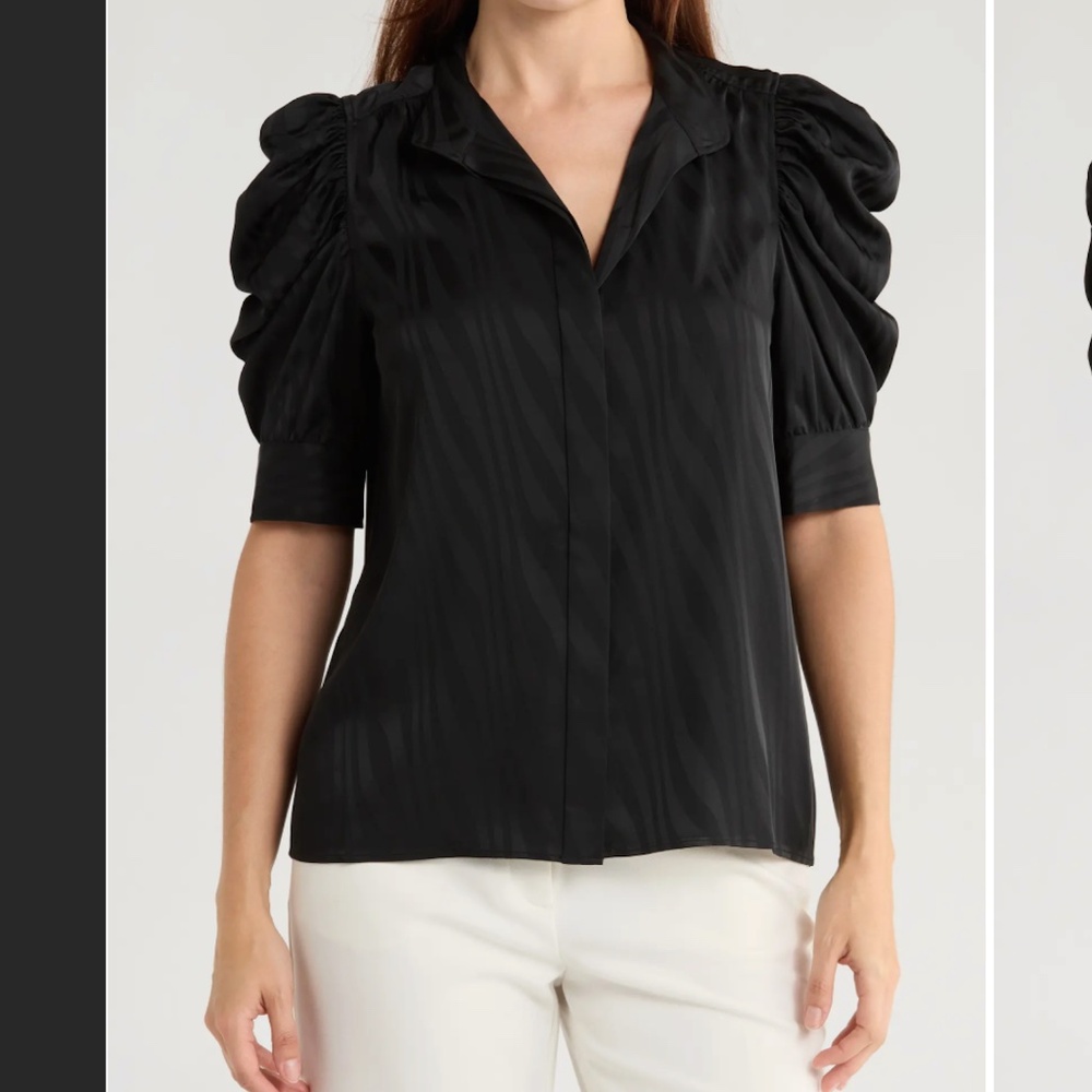 Frame Gillian Blouse - Short Sleeve - Black